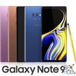 3D model Samsung GALAXY Note 9 all colors