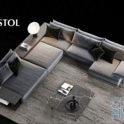 3D model Bristol sofa by Poliform