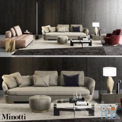 3D model Grand Jacques sofa set by Minotti