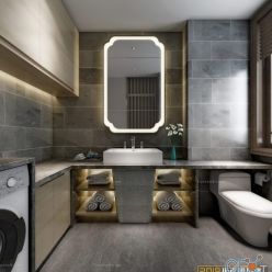 3D model Modern bathroom interior 066