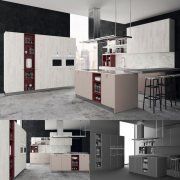 3D model Modern kitchen with Alvic facades
