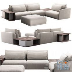 3D model Natuzzi Long Beach Sofa