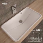 3D model Sink Alape and faucet Grohe
