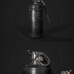 3D model Flash Bang Grenade PBR
