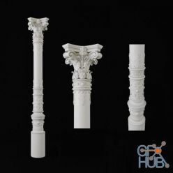 3D model Column classic (Vray)