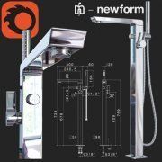 3D model Floor mixer Newform Pura Libera