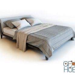 3D model Modern bed with bedclothes
