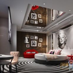 3D model Bedroom Interior of the Hotel 050