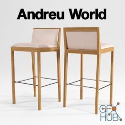 3D model Bar stool Carlotta BQ0943 by Andreu World