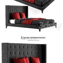 3D model Rialto Wingback Platform Bed