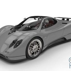 3D model Pagani Zonda C12 Supercar High Poly
