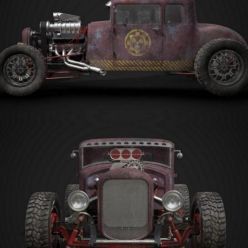 3D model Fallout Style Hot Rod PBR