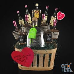 3D model Holiday set with alcohol 01