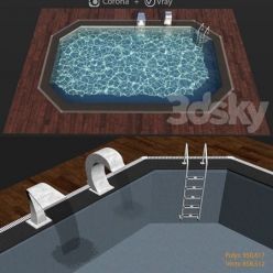 3D model Swimming pool waterfall