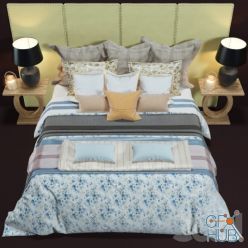 3D model Bed with Zara Home bedding