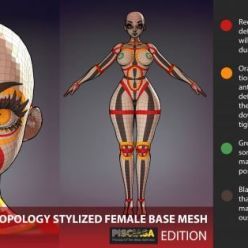 3D model ArtStation Marketplace – Stylized Female Base Mesh – Pisciasa Edition