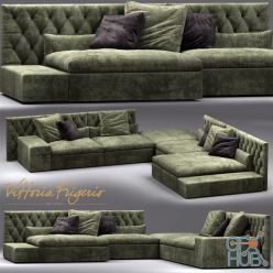 3D model Sofa Dominio capitonne Frigerio Salotti