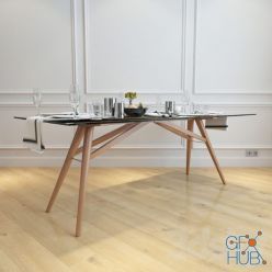 3D model West elm-Jensen Dining Table