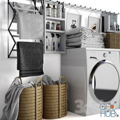 3D model Laundry set Gabrielle system