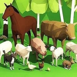 3D model CGTrader – Domestic animals rigged pack Low-poly 3D models