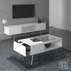 3D model TV stand with table 88