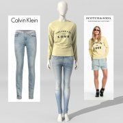 3D model Female mannequin with jeans and sweater