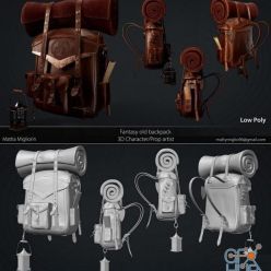 3D model Old Fantasy Backpack PBR