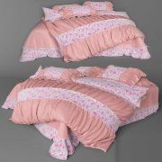 3D model Pink bedclothes