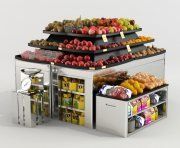 3D model Large showcase with fruit