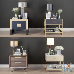 3D model Nightstand Decorative Set01