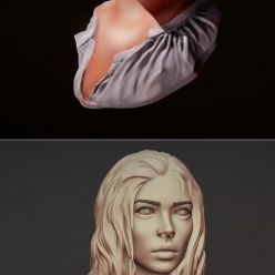3D model Costanza Bonarelli bust and Female Bust With Hair – 3D Print