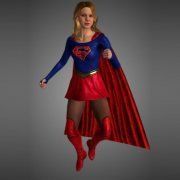 3D model Animated character Supergirl