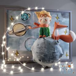 3D model Little Prince with Fox (max, obj)