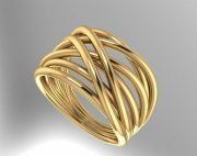 3D model Golden ring of eight thin rims