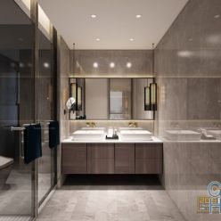 3D model Modern bathroom interior 069