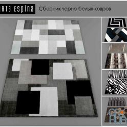 3D model A collection of black and white rugs of Arte Espina