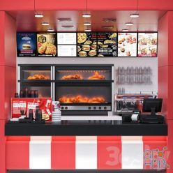 3D model JC Fastfood and Coffee Kiosk 4