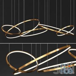 3D model Chandelier Golden Rings
