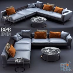 3D model Leather sofa Michel by B&B Italia