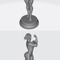 3D model Female Body Builder w-Base – 3D Print