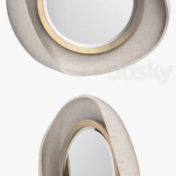 3D model R & Y Augousti – Petal mirror in cream shagreen