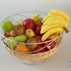 3D model Exotic fruit basket