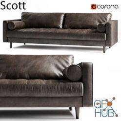 3D model 3 seater Scott sofa