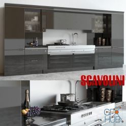 3D model Scavolini Baccarat Kitchen Black