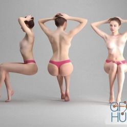 3D model Naked Girl Sitting