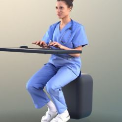 3D model Diana sitting doctor 3d scan