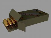 3D model Box with rifle ammo