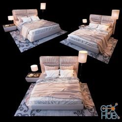 3D model Milana Blest bed with Alfa Lex lamps