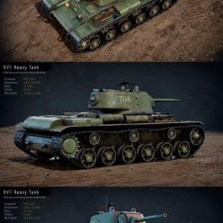3D model WW2 Soviet Tank KV1 PBR