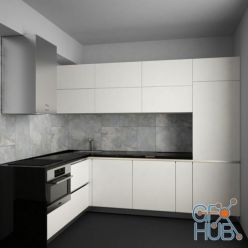 3D model Modern corner kitchen